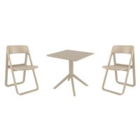 Dream Dining Set with Sky 27" Square Table Taupe S079108