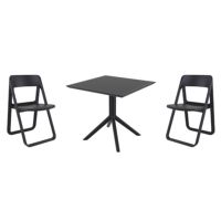 Dream Dining Set with Sky 31" Square Table Black S079106